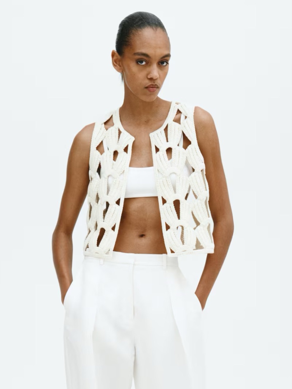 H&M Crochet Look Vest
